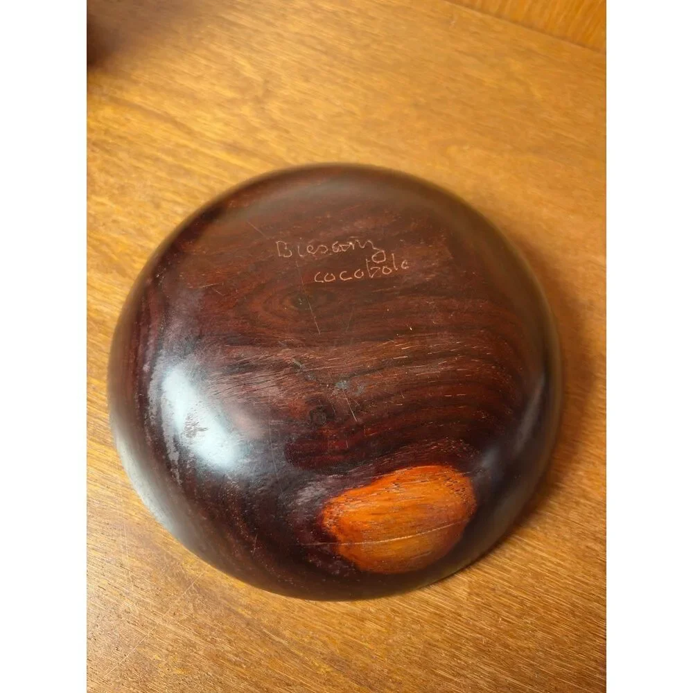 Vintage Barry Biesanz Woodworks Set of 3 Cocobolo Turned Wood Bowls